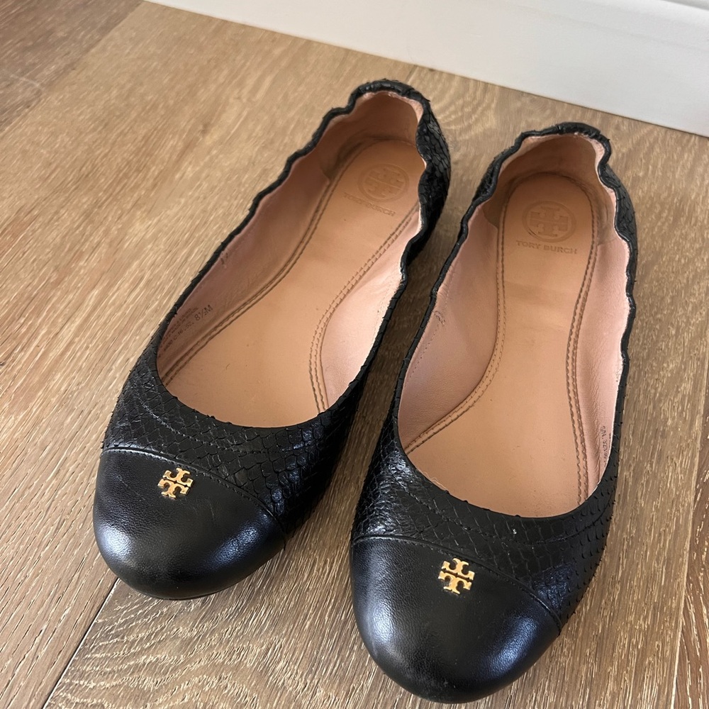 Tory Burch Black Ballet Flats 8.5